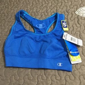 Champion Seamless Racer Blue Sports Bra NEW w/Tags
